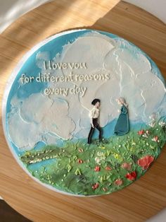 a cake decorated with the words i love you for different reasons everyday