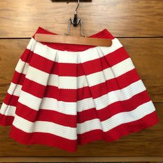 Red & White Pleated Skirt. Purchased At A Boutique. Never Worn! Red Skirt For Summer Holidays, Red Full Mini Skirt For Spring, Red Full Mini Skirt For Summer, Casual Red Full Mini Skirt, White Pleated Skirt, Lady In Red, Pleated Skirt, Red White, Red And White