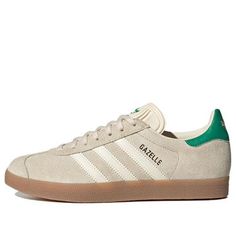 (WMNS) adidas originals Gazelle 'Wonder White' IF3235 Casual Adidas Sneakers With Round Toe, Adidas Casual Sneakers With Three Stripes, Casual Adidas Sneakers With White Sole, Casual Adidas Sneakers With Logo, Casual Adidas Logo Sneakers, Casual Three Stripes Sneakers For Spring, Casual Spring Sneakers With Three Stripes, Casual Adidas Sneakers For Spring, Adidas Gazelle Women