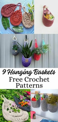 crochet patterns for hanging baskets and purses