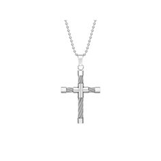 Showcase the strength of your faith with this stainless steel cross pendant necklace. Showcase the strength of your faith with this stainless steel cross pendant necklace.Click on this JEWELRY & WATCHES GUIDE to learn about fit, styles, materials and more! Pendant size: 2.44"W x 1.5"L Chain length: 22 in. Chain type: ball Metal: stainless steel Finish: polished Packaging: boxed Please note, due to the high value of this item, a signature may be required upon delivery. Size: 22". Gender: male. Ag Gift White Gold Cross Necklace In Stainless Steel, Affordable Stainless Steel Cross Pendant Necklace, White Gold Stainless Steel Cross Necklace, Silver Stainless Steel Cross Necklace, Engraved Silver Stainless Steel Cross Necklace, White Gold Stainless Steel Cross Pendant Necklace, Engraved Stainless Steel Cross Necklaces, Engraved Stainless Steel Cross Necklace, White Gold Stainless Steel Crucifix Necklaces