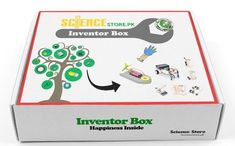 the inventor box contains an assortment of items