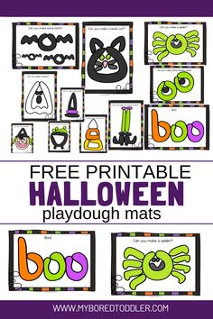 free printable halloween playdouh mats for kids