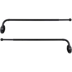 two black metal bar handles on a white background with clippings to the left and right