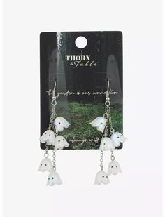 Thorn & Fable Ghost Flower Earrings Bug Accessory, Functional Earrings, Weird Accessories, Silly Earrings, Ghost Flower, Creepy Earrings, Spooky Earrings, Scary Cute, Cool Girl Outfits