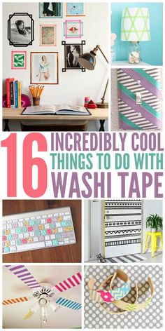 there are many different things to do with washi tape in this postcard collage