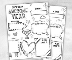 two valentine's day coloring pages with hearts and balloons