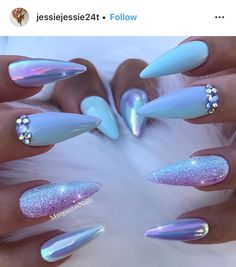 Unicorn Nails Designs, Stiletto Nail Art, Stiletto Nails Designs, Mermaid Nails, Acrylic Nail Art, Dope Nails, Valentine's Day Nails