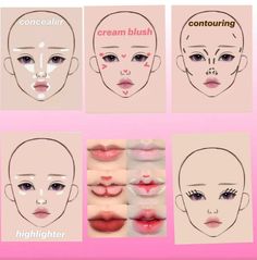 Makeup Tutorials Step By Step, Kpop Makeup Tutorial, Ulzzang Makeup Tutorial, Asian Makeup Tutorials, Korean Makeup Tips, Makeup Fails, Makeup Korean, Face Charts