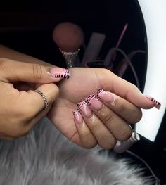 short pink zebra frenchies Pink Zebra Nails, Zebra Print Nails, Nail Appointment, Zebra Nails, Pink Zebra, Dream Nails, Tiger Stripes, Short Nails