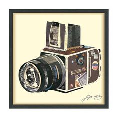 an old fashioned camera with pictures on it