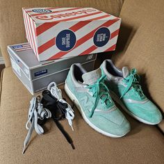 This Pair Of Sneakers Is A Collaboration Between New Balance And Concepts, Featuring The Iconic 997 Model In A New York City Rivalry Design. The Shoes Are Made For Men, With A Lace-Up Closure And A Green Color Scheme. The Style Code For These Sneakers Is M997nsy, And They Are Part Of The New Balance X Product Line. Comes With Original Special Edition Box, New Balance Box, And Spare Laces. Some Minor Wear On Suede, See All Pictures. In All, It's In Good Condition And Are Perfect For Athletic Activities Or Casual Wear. The Us Shoe Size For These Sneakers Is 13. Get Ready To Step Up Your Sneaker Game With This Unique And Stylish Pair! Green Color Scheme, Green Color Schemes, Sneaker Games, New Balance Shoes, Mens Shoes Sneakers, Step Up, Color Scheme, Size 13, Green Color