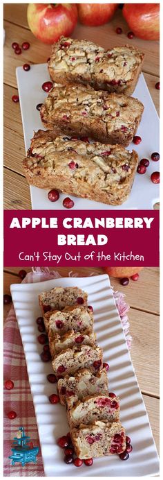 Apple Cranberry Bread | Can't Stay Out of the Kitchen | this is a delightful #SweetBread to bake during the #holiday season between #Thanksgiving & #NewYearsDay. It's filled with #apples, fresh #cranberries, #pecans & jazzed up with #cinnamon. It's a great #bread to adorn any #Christmas table or to serve at a #HolidayParty. #AppleBread #CranberryBread #AppleCranberryBread