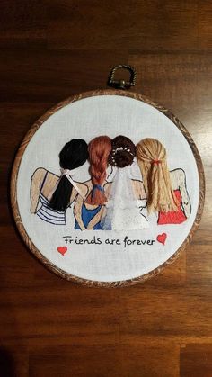 three friends are forever hand embroidery kit