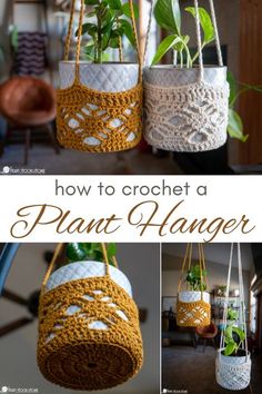 how to crochet a plant hanger in 3 easy steps with pictures and instructions