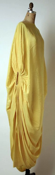 Ensemble Side View c.a. 1970,  Medium: silk Bubu Gown Styles, Madame Gres, French Paris, Gowns Dresses Elegant, Short Gowns, Costume Collection, Vintage Gowns, Historical Dresses