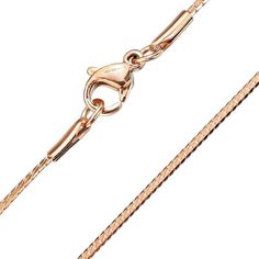 This elegant women's herringbone chain necklace is made of solid hypoallergenic surgical stainless steel. The herringbone chain necklace is 1.7mm wide, it has a high polish rose gold color PVD finish with an easy-to-use lobster claw clasp. This herringbone chain is available in an 18-inch length. Gift box included with purchase. SKU: FFJ-SSR-344 Gold Herringbone Chain, Herringbone Chain, Rose Gold Color, Stainless Steel Necklace, Lobster Claw, Jewelry Sales, Herringbone, Chains Necklace, Women Rings