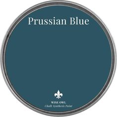 a blue paint with the words russian blue on it