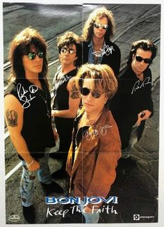 an advertisement for bonjovi keep the faith