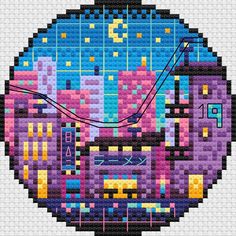 a cross stitch pattern that looks like it has been made into a pixellated image