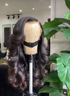 Body wave wig with bouncy curls and layers Black Body Wave Wig Side Part, Wavy Wigs Black Women Body Wave, 24inch Body Wave Wig, Layered Wig Long, Wig With Layers Curls, Layer Curls Wig, Bouncy Hair Styles, Bouncy Curl Wig, Body Wave Bangs