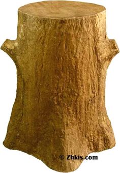 a tree stump that has been carved into the shape of a vase or table top