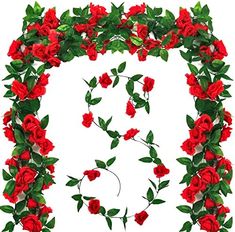 the letter o is made up of red roses