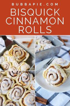 some cinnamon rolls are on a plate and in the background is a pan with cinnamon rolls