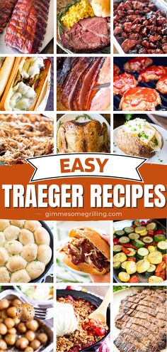 an image of easy traeger recipes collage