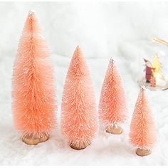 PRICES MAY VARY. Small Sizes Christmas Tree: 4 Pcs Mini Christmas tree included 12cm/4.7inch, 15cm/5.9, 20cm/ 7.9inch, 25cm/9.8inch in height, can meet most of occasions Unique Design: The bottle brush trees have realistic snowfall. Bright colors and comfortable texture are very suitable for Christmas indoor or outdoor decoration Material: The miniature Christmas trees are made of plastic and wood, durable and sturdy, attached to tree stem and mounted to round wood base, realistic appearance Creative Crafts : Mini artificial Christmas tree is cute miniature Christmas tree, exquisite white cedar design and pleasant color with comfortable texture, portable and lightweight , stand stably and good scene Wide Application: Mini sisal snow frost Christmas trees, ideal for decorating home party, m Diy Holiday Party, Frosted Christmas Tree, Snowy Christmas Tree, Winter Ornaments, Plastic Christmas Tree, Tabletop Christmas Tree, Xmas Tree Decorations