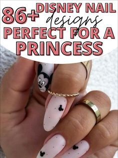 Minimalist Nails Disney, Castle Nails Disney, Disney Nails Elegant, Dip Powder Disney Nails, Disney Matte Nails, Disney Nails For Adults, Pink Nails Disney, Disney World Nails Acrylic Almond, Easy Disney Nail Art For Beginners