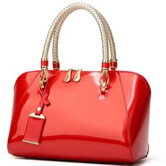 PRICES MAY VARY. 👜Purse Material: Made from high-quality patent leather and soft lining.Smooth and shiny, more durable.High-quality metal zipper, and good workmanship with perfect stitching. 👜Dimension: 26*14*19cm/10.4*5.6*7.5inch(L*W*H),Top handle drop length: 6in/15cm. (Manual measurement may result in an error of 1-2cm. Please understand) 👜Design: Shiny patent leather+silver hardware woven texture handle+metal double zipper head+adjustable and detachable patent leather shoulder strap.This Braided Bag, Patent Leather Handbags, Faux Leather Handbag, Small Crossbody Purse, Top Handbags, Luxury Designer Handbags, Top Handle Handbags, Leather Handbags Crossbody, Leather Crossbody Purse