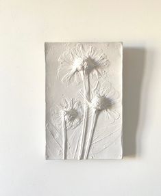 "Zinnias" is the original handmade bas-relief. Size: 25x16x2cm Handpainted, coated with matte laquer.  Panel, botanical bas-relief. 100% handmade. A living plant is imprinted on clay, then the imprint is filled with gypsum using a formwork. The bas-relief is primed, painted with acrylic paints and covered with matte varnish. Only natural and environmentally friendly materials are used to make the bas-relief. Small irregularities on the surface of the bas-relief are the result of working with pla Art Plaster, Wild Geranium, Wire Wall Art, Plaster Cast, Easter Presents, Plaster Wall Art, Plaster Of Paris, Wild Garlic, Plate Stand