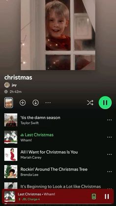 the christmas song is being played on an iphone