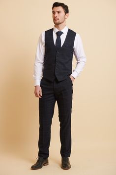 An instant classic guaranteed to see you through every occasion with stylish ease, this single-breasted waistcoat features all the customary design details you've come to expect from MD. With a 5 button closure, stunning Marc Darcy paisley printed lining and matching pocket square, it's a versatile piece you'll wear again and again. Model wears size 38R. Features Slim fit Single-breasted Five button fastening Adjuster straps Complimentary pocket square Composition Main: 75% Polyester, 22% Viscos Square Composition, Navy Suit Wedding, Blazer Wedding, Wedding Blazers, Peaky Blinders Suit, Graduation Suits, Tweed Wedding Suits, Evening Suit, Black Suit Wedding