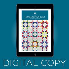 the cover of missouri star quilt book digital copy, featuring an image of a tablet