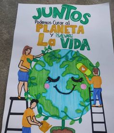 Tarea bonita Poster Making On Earth Day, Environmental Art Posters, Save Environment Poster Drawing, Earth Journal, Save Earth Posters, Earth Day Drawing, Earth Day Posters, Earth Drawings, Poster Drawing