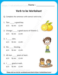 the worksheet for verb to be worksheet