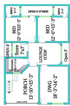 the floor plan for a three bedroom house