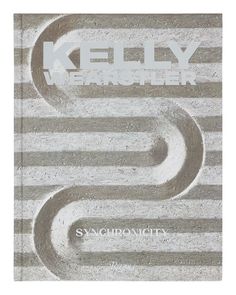 a book cover with the words kelly wercher in white and grey stripes on it