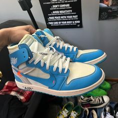 Shoes Are In A Very Great Condition! Does Not Have Original Box But Will Be Shipped In A Durable Box For Safe And Secure Transit Jordan 1 Off White, Shoes Jordan 1, Jordan Blue, Shoes Jordan, Jordans For Men, Jordan Shoes, Mens Shoes Sneakers, Jordan 1, Original Box