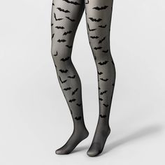 Enhance your outfits this Halloween with the Women's Bat Sheer Halloween Tights by Hyde & EEK! Boutique™ in Black S/M. Made from a soft, stretchy, and knitted fabric, these tights provide comfort and flexibility this Halloween season. With a high-waisted, fishnet and closed-toe design, they offer a secure fit and stay in place throughout the day. Hyde & EEK! Boutique™: Thrilling delights. Curious oddities. Plaid Tights, Halloween Tights, Floral Tights, Bat Costume, Halloween Long Sleeve, Sheer Tights, Fishnet Tights, Long Sleeve Knit Dress, Womens Tights