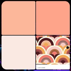 an iphone screen with three different images in the same color scheme, one is pink and the other is orange