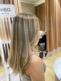 #balayage #highlights Dark Brown Hair Light Blonde Highlights, Blonde Scattered Highlights, First Highlights Hair, Hair Ideas Highlights Brunettes, Dark Brown Hair Transition To Blonde, Partial Highlights On Dark Blonde Hair, Hair Lightening Ideas, Unblended Highlights, Half Head Foils Blonde Highlights