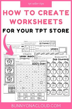 how to create worksheets for your tpt store with free printables