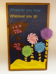 a bulletin board with the words whatever you wear wherever you go