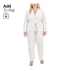 in stock Spring Pantsuit With Pockets And Notch Lapel, Tailored Solid Color Spring Pantsuit, Spring Tailored Solid Color Pantsuit, Spring Solid Tailored Pantsuit, Spring Casual Pantsuit With Notch Lapel, Casual Spring Pantsuit With Notch Lapel, Plus Size Belts, Le Suit, Safari Jacket