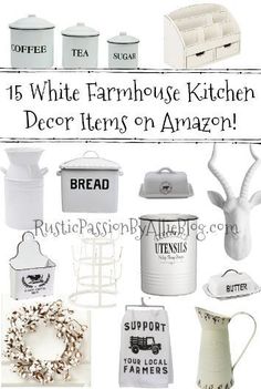 white farmhouse kitchen decor items on amazon