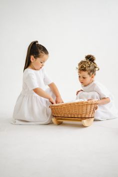 🌼Beautiful WICKER DOLL'S CRADLE included with bedding. The perfect gift for a little girl.  🌼The cradle is made of the highest quality materials. Every detail is perfectly worked out which makes the cradle safe to play with.  🌼🌼 Bedding in the cradle is made of high quality materials. The upholstery is made of materials that can be easily cleaned with a cloth or washed, while the bedding is made of cotton in a beautiful delicate berry pattern. High quality certified materials used. 100% Hand Berry Pattern, Toy Wagon, Doll Cradle, Fabric Gift Wrap, The Cradle, Childhood Days, Girl Beds, Pull Toy, Girls Dream