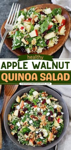 Apple Walnut Quinoa Salad, best fall recipes, fall salads Quinoa Recipes Easy, Quinoa Recipes Healthy, Thanksgiving Recipe, Thanksgiving Side, Healthy Salad